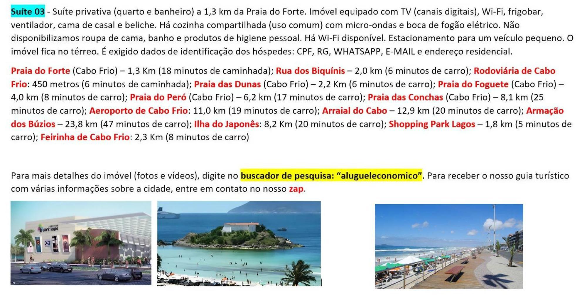 Cabo Frio - Suites - Jardim Flamboyant - Aluguel Economico Eksteriør billede